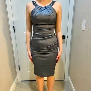 S.L. Fashions gray dress